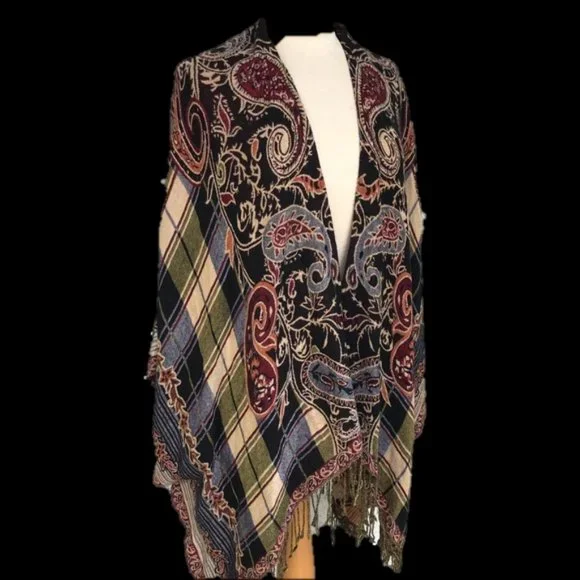 Abercrombie & Fitch Multicolor Paisley Poncho - Picture 4 of 4